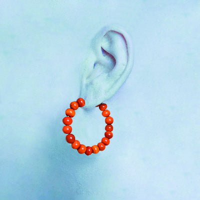 Centouno Red Round Earrings Earrings by Cosima Montavoci - Sunset Yogurt