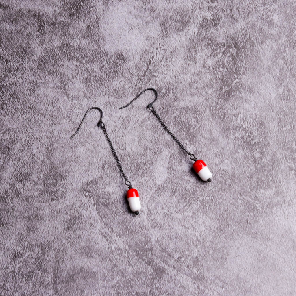 Pills Long Chain Earrings