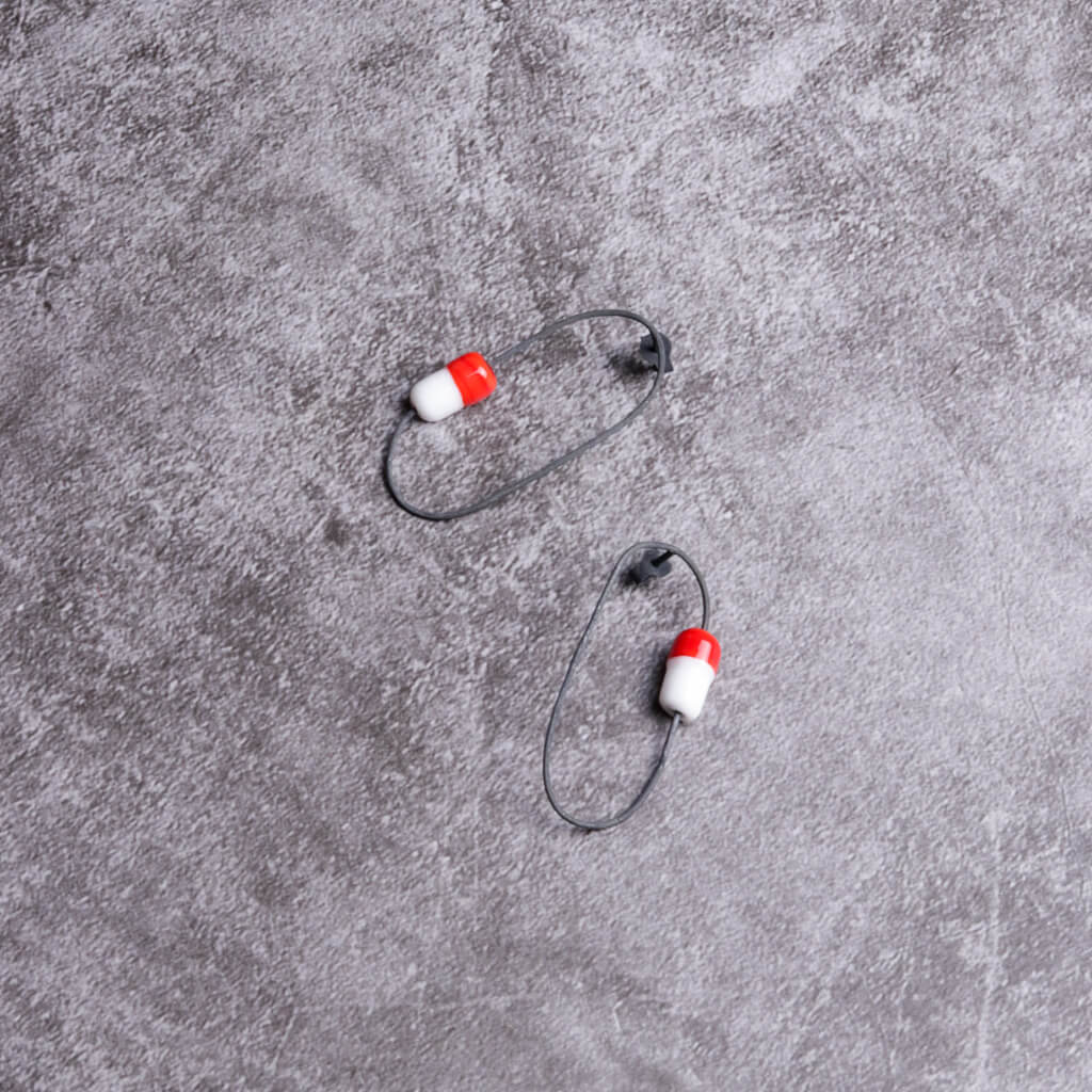 Pills Red and White Earrings Large