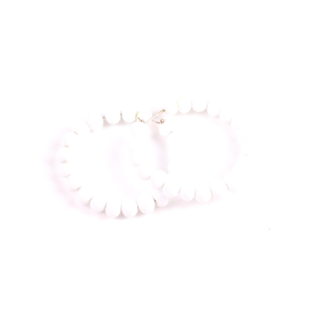 Centouno White Round Earrings